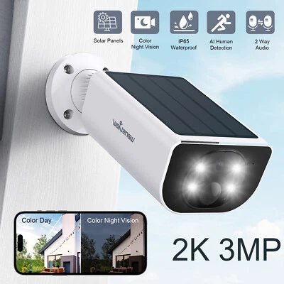 Wansview 2K Wireless Solar Security Camera Wifi Home Outdoor Color Night Vision