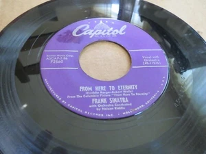 45RPM Capitol Frank Sinatra, From Here to Eternity / Anytime, nice mild V+E- ish - Picture 1 of 9
