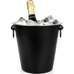 Sektkühler Ø 22,5 Schwarz Champagner Kühler Sekt Kübel Eis Wein Edelstahl Schale - Bild 1 von 9