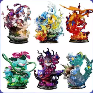 Pokémon Evolution Eevee Figures / Statua PVC Charizard Mewtwo Gengar Giocattolo - Foto 1 di 12