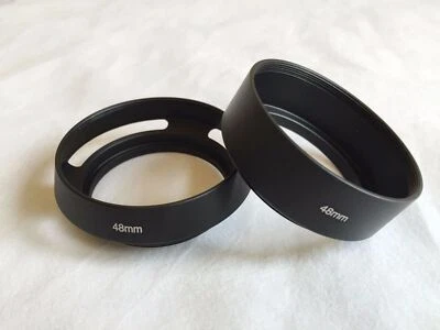 New 48mm Standard/Vented Metal Lens Hood + 55mm Cap for Canon Canonet QL17 GIII - Image 1 of 4
