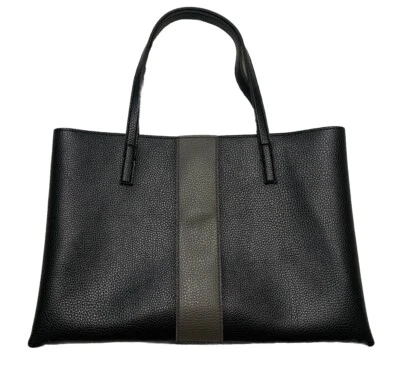 Bolso de Mano Vince Camuto Para Mujer Negro Gris Rayas Guijarro Suave Cuero Vegano Foto 1 de 4