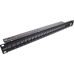 InLine® Patchfeld 24-fach, Keystone Leerblech Patchpanel, 19", 1HE, schwarz - Bild 1 von 4