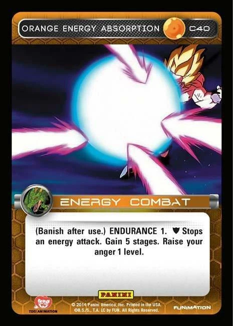 DBZ Dragon Ball Z TCG Card Panini Premiere C40 Orange Energy Absorption - Image 1 of 1