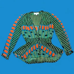 rara camicetta tulipano JUDY HORNBY LONDON anni 70 vintage metà secolo mod Peplum top 6H - Foto 1 di 13