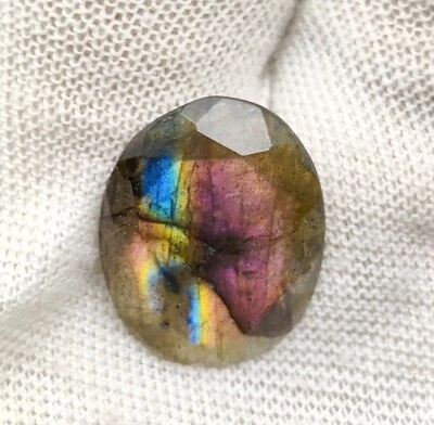 Natural Faceted Labradorite Gemstone Amazing Multi Purple Fire Labradorite Stone - image 1 of 4