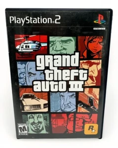 Grand Theft Auto III GTA 3 PS2 PlayStation 2003 custodia disco manuale e poster - Foto 1 di 12