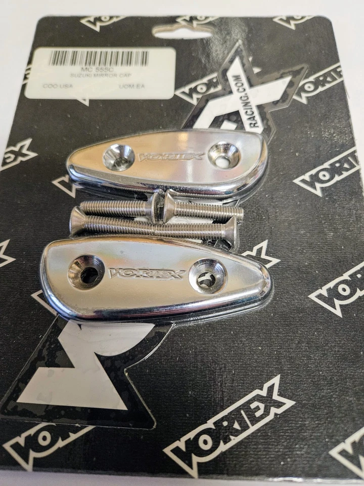 Suzuki GSXR600/750 GSXR1000 Busa CHROME Vortex Mirror Block Off Offs Plates - Image 1 of 1