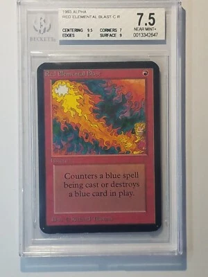 Magic The Gathering MTG ALPHA Red Elemental Blast BGS 7.5 Graded M:TG - Image 1 of 3