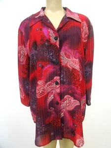 Metallic Floral Blouse C B Collections Plus Size 2X Multicolor Long Sleeve NEW - Picture 1 of 6