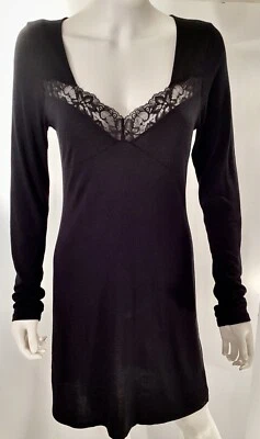 LA PERLA Embroidered Lace Nightgown 100% Modal Black STUDIO 2/ US38 Never Worn - Image 1 of 4