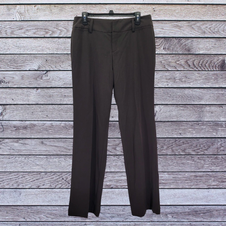 Pantalones para mujer AGB talla Reg 10 marrón elástico pierna recta bolsillos sintéticos Foto 1 de 4