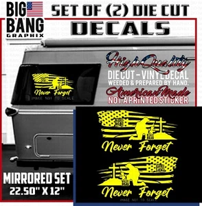 US Military SOLDIER SET Vinyl Decal Sticker Car NEVER FORGET THE FALLEN Memorial - Picture 1 of 9