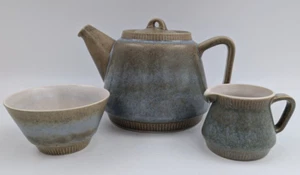 KNABSTRUP Denmark Steingut Teeservice Teekanne Milchkännchen Zuckerdose Danish Modern - Bild 1 von 16