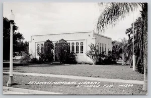 30er Jahre RPPC St. Cloud, Florida - The Veteran's Memorial Library - UNP Postkarte - Bild 1 von 2