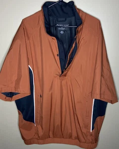 Footjoy Dryjoys FJ Golf Pullover L Men’s Orange 1/4 Zip Wind Rain Large Texas - Picture 1 of 8