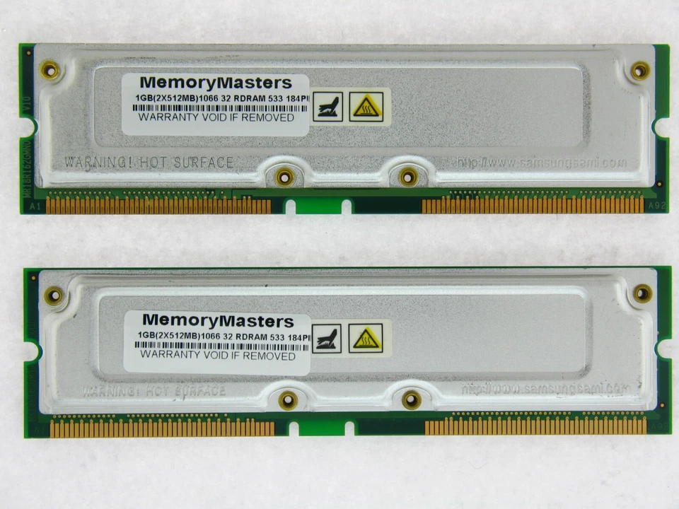1GB 2 x 512MB RD Desktop Modules 1066 32 RDram 533 184pin 184-pin Memory Ram Lot - Image 1 of 1