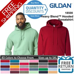 🔥 Gildan Unisex Heavy Blend Classic Hooded Sweatshirt Pocket Up To 5XL 18500 a - Picture 1 of 98
