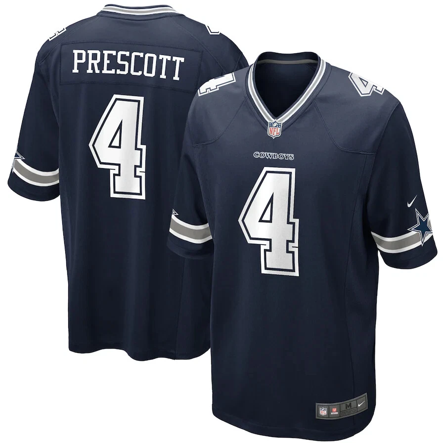 Camiseta deportiva de los Dallas Cowboys Dak Prescott juvenil Nike azul marino grande (14-16) Foto 1 de 1