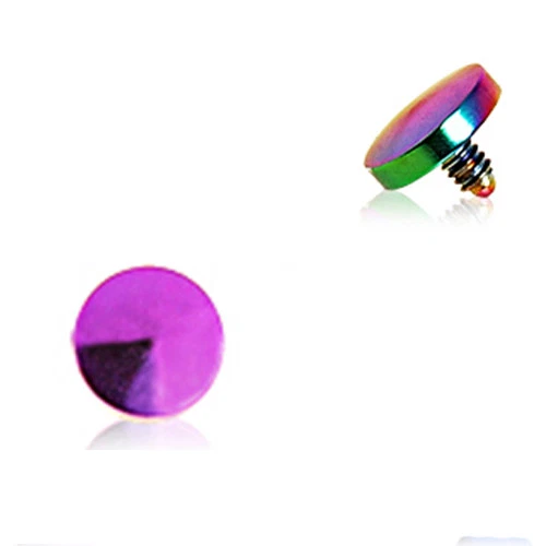 1 - Titanio anodizado 4 mm disco plano dérmico superior roscado dérmico calibre 14 G33 Foto 1 de 1