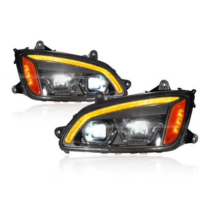 Pair Full LED Headlight Assembly Fit For Kenworth T270 T300 T370 T400 T660 T700 - Image 1 of 4