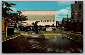 Vintage War Memorial Greenfield Massachusetts Postcard Wilsons closed store - Picture 1 of 2