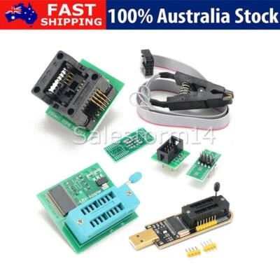 CH341A USB Programmer Kit with SOP8 Clip EEPROM Burner BIOS Flasher SPI Flash AU - image 1 of 4