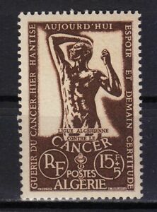 Algérie 1956 MNH Sc B84 « Âge de Bronze » de Rodin.  Victime du cancer **