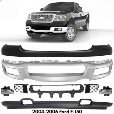 Kit de barra frontal de parachoques cromada y cenefa inferior para Ford F-150 2004-2006 Foto 1 de 4