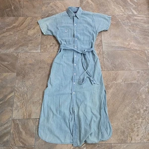 Polo Ralph Lauren Denim Shirt Dress Belted Short Sleeve Size 0 - Picture 1 of 9
