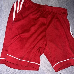 Adidas Red Climate Cool Shorts Uniform Athletic Wear White Side Stripe Mens L - Picture 1 of 6