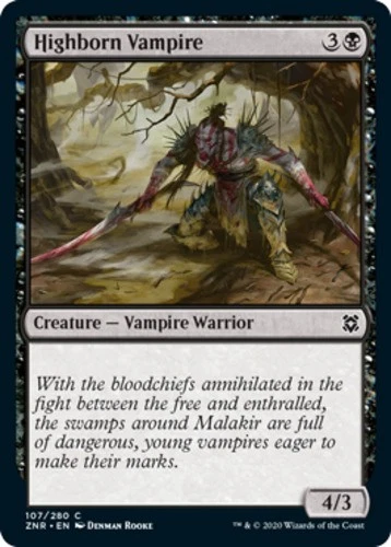 x1 Highborn Vampire - Zendikar Rising - NM - MTG - Image 1 of 1