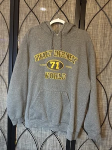 Vintage Walt Disney World XL 71 Classic Original Gray Hoodie Embroidered READ - Picture 1 of 9