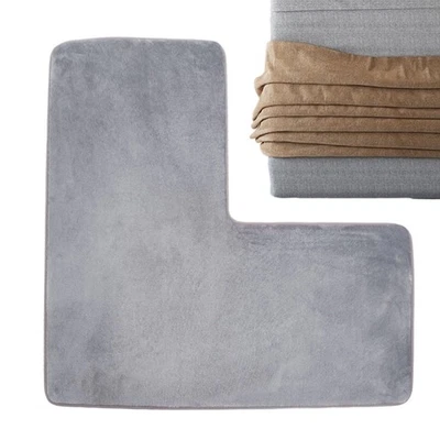 Alfombra de baño en forma de L antideslizante suave de secado rápido absorbente alfombra de baño para capaz Foto 1 de 4