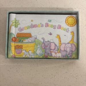 Retro Grandma's Brag MEMORY Book Baby Photos Noah's Ark Animals Picture Album - Picture 1 of 9