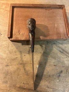 Vintage handgeschnitzte afrikanische Figur alte Figur Messer öffnet Umschläge guter Artikel - Bild 1 von 8