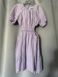 Zara Mädchen Leinenkleid mit Cutouts Kurzarm Größe 7 - Bild 1 von 11
