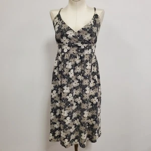 Old Navy Womens Preppy Y2K Floral Babydoll Sundress Size L Beige Beach Summer - Picture 1 of 13