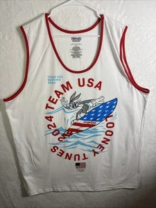 Looney Tunes Bugs Bunny Team USA Olympic Surfing 2024 White Tank Top (XXXL) - Picture 1 of 8