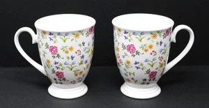 2 Royal Grafton by Tams Footed Fine Bone China Coffee Mug Cup Floral Chintz 10oz - Picture 1 of 6