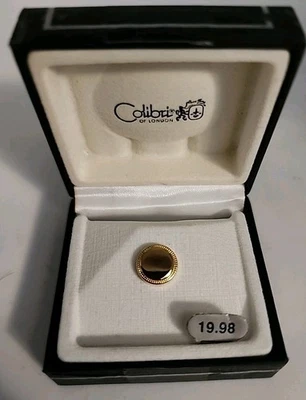 Colibri Round Gold Plated Tie Tack - Image 1 of 2