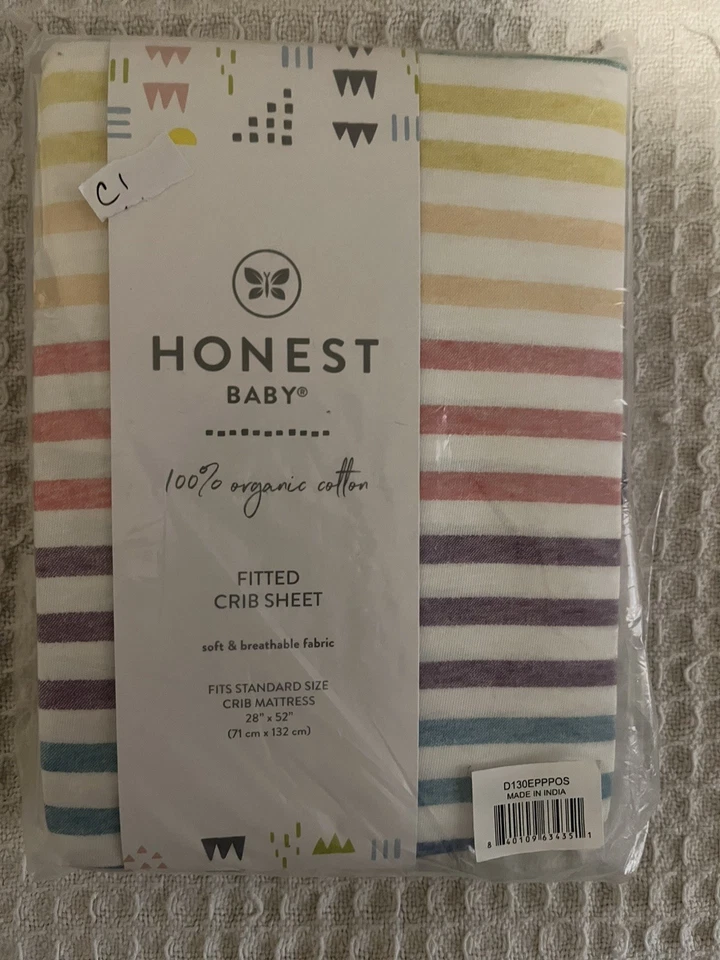 Sábanas ajustables para cuna colchón estándar moisés, mini estampados 100 % orgánicos... Foto 1 de 4