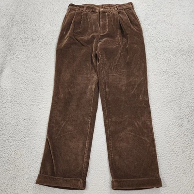 Pantalones Jos A Bank Para Hombre 35x32 Marrón Pana Plisado Calce Recto Puños Pantalón Foto 1 de 4