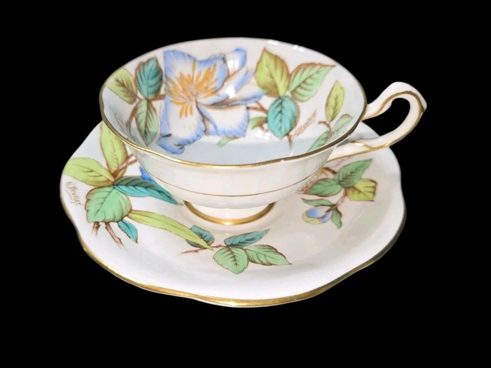 Vintage Rosina Fine Bone China #4853 Handpainted By A Bentley Tea Cup/Saucer  - Image 1 of 4