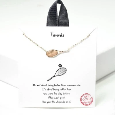 Теннисная ракетка Cz ожерелье 18K золото погружной латуни гипоаллергический 16» + 2» Ext новый - Изображение 1 из 2