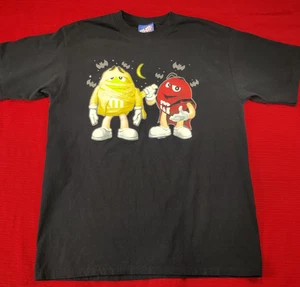 Vintage Y2K M&M Candy Hersey Chocolate Vampire Mummy Black Large T-Shirt - Picture 1 of 6