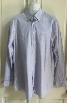 CHARLES TYRWHITT ¡NUEVO! Rosa/Azul Claro Cuadros EXTRA SLIM FIT SIN PLANCHAR Talla 16.5 36 Foto 1 de 4