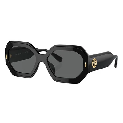 Gafas de sol geométricas de plástico negro Tory Burch TY 7192U 170987 lentes grises Foto 1 de 3