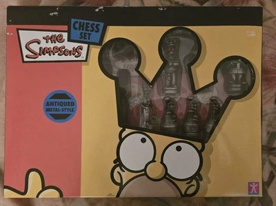 Jeu d'échecs Les Simpson ancien style métal version en boîte 100% complet 2005 - Photo 1/3