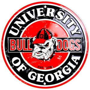 Georgia Bulldogs 12" Embossed Circle Sign - Picture 1 of 1
